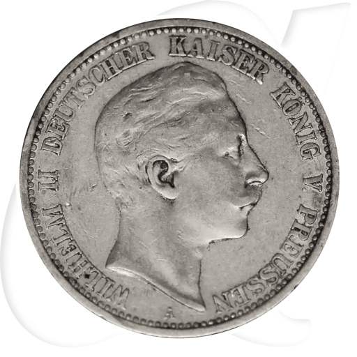 2 Mark Wilhelm II 1906 Silber Münzen-Bildseite