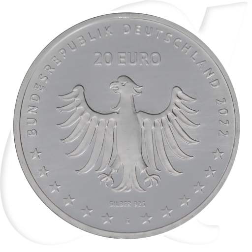 20 Euro Droste-Hülshoff 2022 Deutschland Münzen-Wertseite