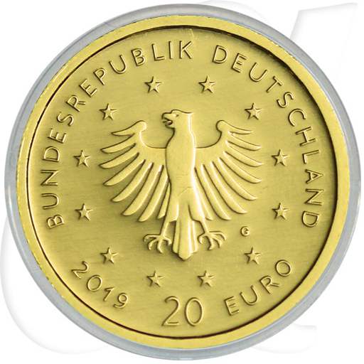 20 Euro Goldmünze 2019 Wanderfalke Münzen-Wertseite