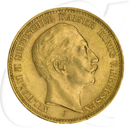 Deutschland Preussen 20 Mark Gold 1912 J vz Wilhelm II.