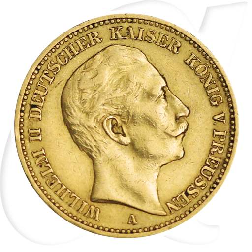 Deutschland Preussen 20 Mark Gold 1896 A ss-vz Wilhelm II.
