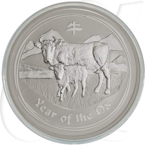 2009 Ochse 8 Dollar Australien Silber Lunar Münzen-Bildseite