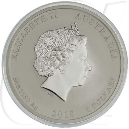 2018 Hund 8 Dollar Australien Silber Lunar Münzen-Wertseite