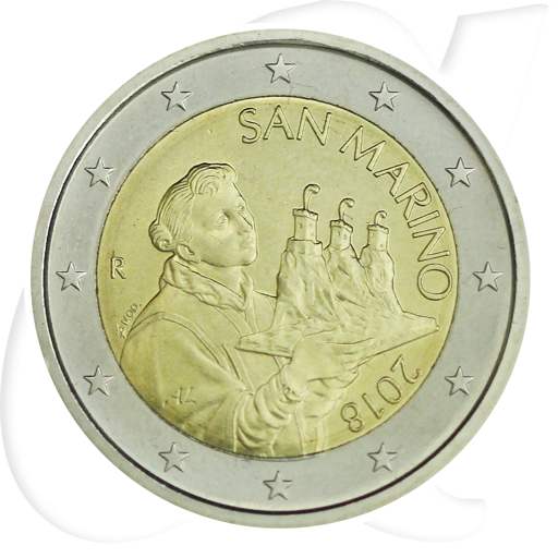 San Marino 2 Euro Kursmünze 2018 st der Heilige Marinus