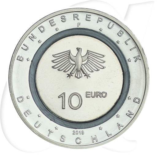 Deutschland 25x 10 Euro 2019 F (Stuttgart) st Rolle farbloser Ring In der Luft