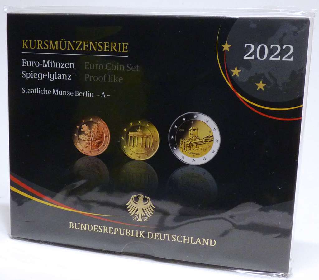 2022 Polierte Platte Kursmünzensatz Deutschland Berlin A OVP