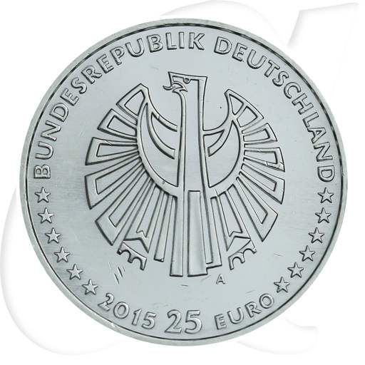 BRD 25 Euro Silber 2015 A st/prägefrisch 25 Jahre Deutsche Einheit Münzen-Wertseite