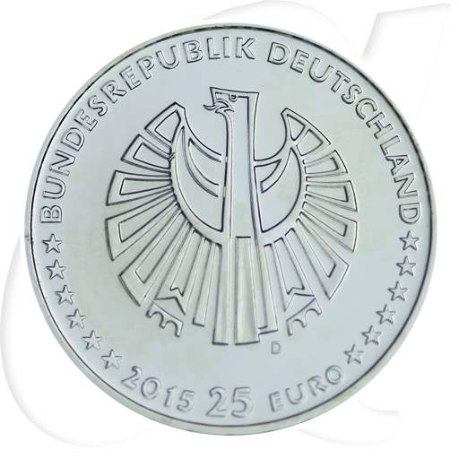 25 Euro Münze 2015 Deutsche Einheit D Münzen-Wertseite