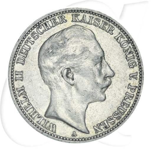 3 Mark 1910 Wilhelm Münzen-Bildseite