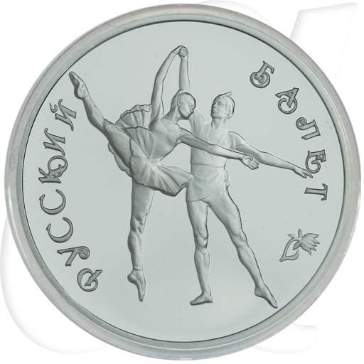 Russland 3 Rubel 1994 Silber PP Russisches Ballett