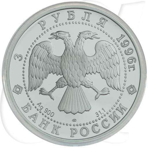 Russland 3 Rubel 1996 Silber PP Russisches Ballett - Mäusekönig