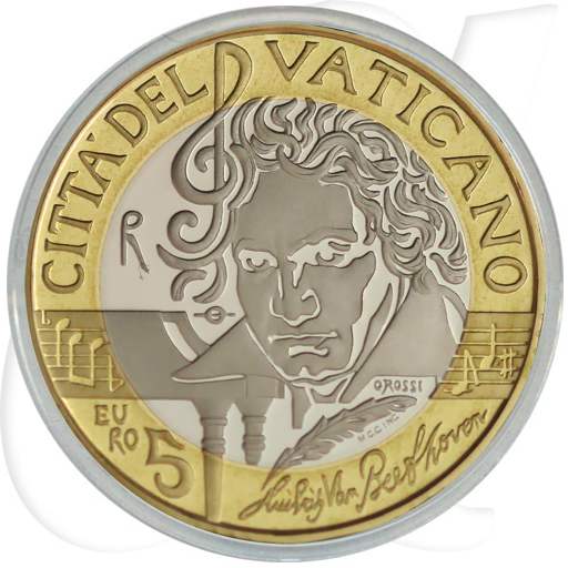 5 Euro 2020 Vatikan Ludwig van Beethoven Münzen-Wertseite