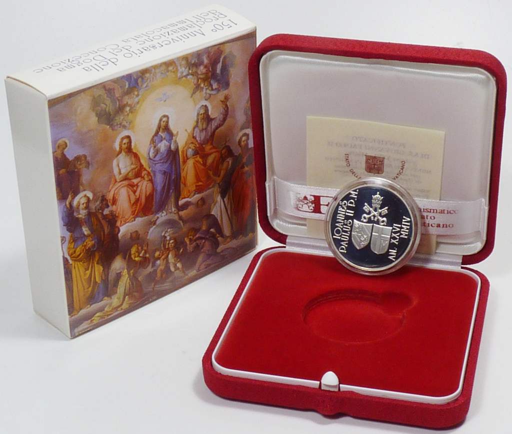 5 Euro Münze Vatikan 2004 150 Jahre Dogma Empfängnis OVP