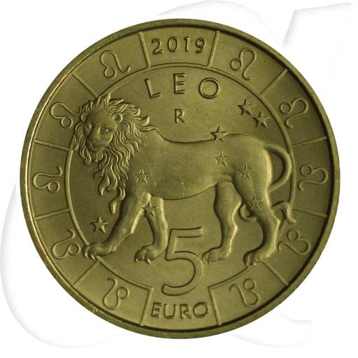 5 Euro San Marino 2019 Löwe Münzen-Bildseite