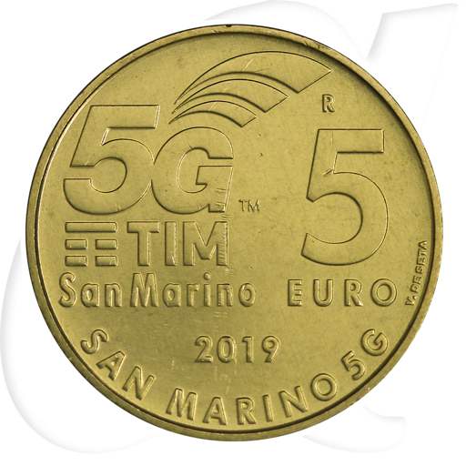 San Marino 5 Euro 2019 5G Netz st