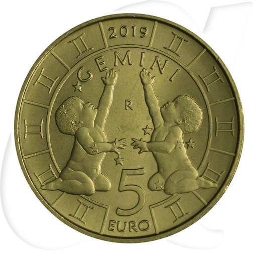 5 Euro San Marino 2019 Zwillinge Münzen-Bildseite