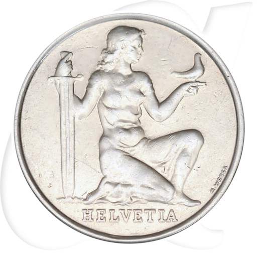 Schweiz 5 Franken 1936 B vz Wehranleihe Pro Patria Armis Tuenda