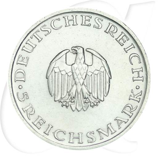 5 Reichsmark Lessing 1929 A Münzen-Wertseite