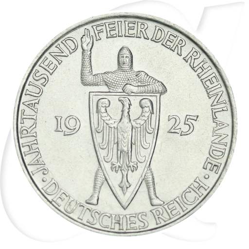 5 Reichsmark Rheinlande 1925 D Münzen-Bildseite