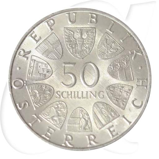 50 Schilling Österreich Silber Wertseite