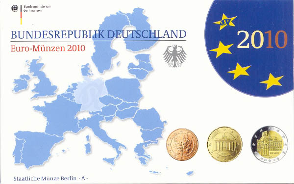 BRD Kursmünzensatz 2010 A PP (Spgl) OVP zu nominell 5,88 Euro