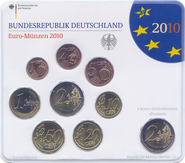 BRD Kursmünzensatz 2010 A st OVP