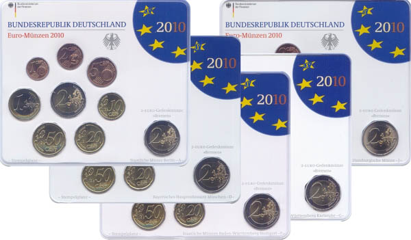 BRD Kursmünzensatz 2010 ADFGJ komplett st OVP