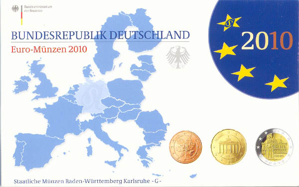 BRD Kursmünzensatz 2010 G PP (Spgl) OVP zu nominell 5,88 Euro