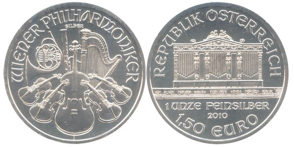 Österreich 1,5 Euro Philharmoniker Silber (1 oz) (x 5 Stück)