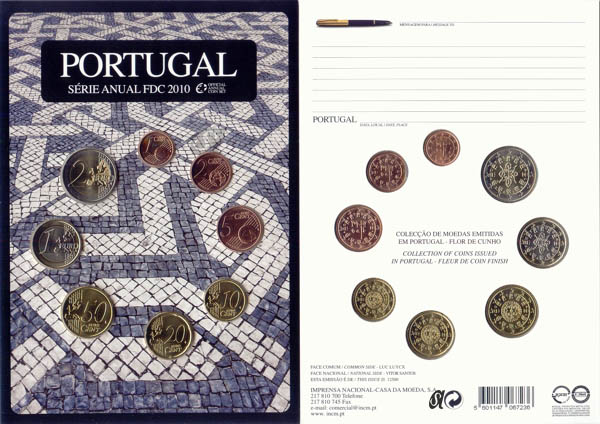 Portugal Kursmünzensatz 2010 st FDC
