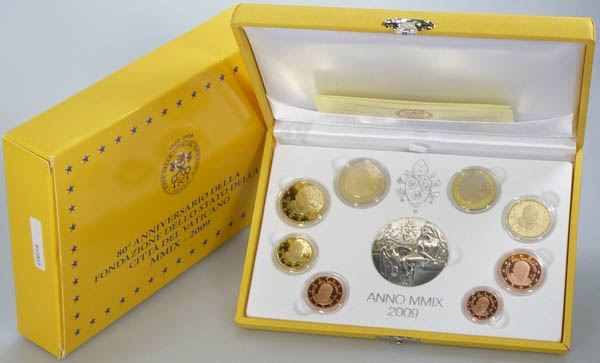 Vatikan Kursmünzensatz 2009 PP OVP Papst Benedikt XVI.