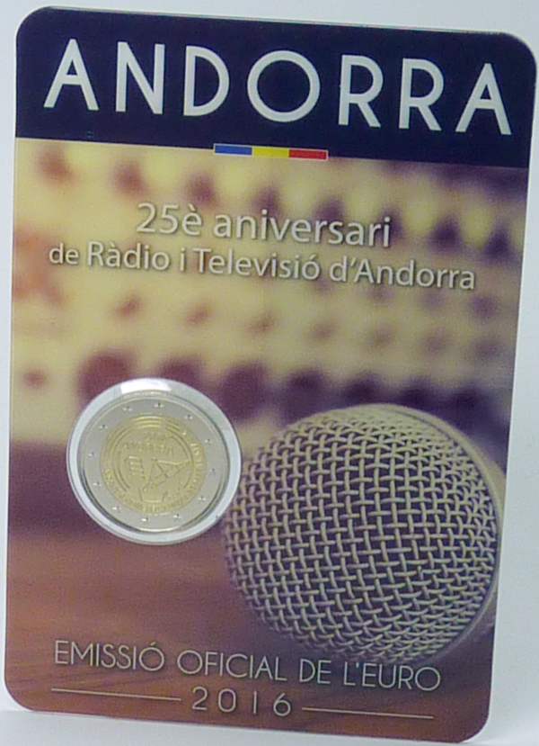 Andorra 2 Euro 2016 st OVP 25 Jahre Rundfunk und Fernsehen Andorra