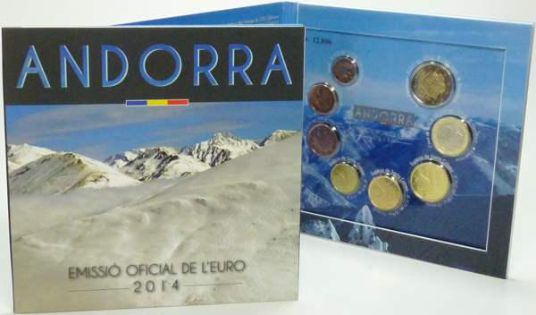 Andorra Kursmünzensatz 2014 st OVP 8 Werte von 1 Cent bis 2 Euro