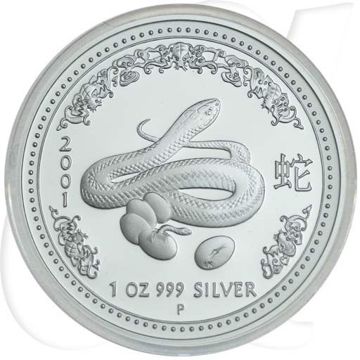 Australien 2001 Lunar Jahr der Schlange 1 Dollar Münzen-Bildseite