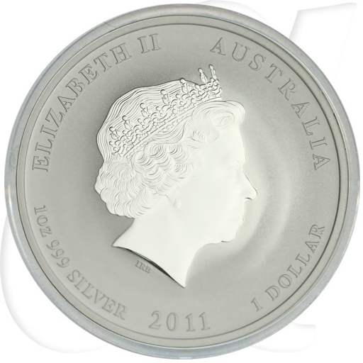 Australien 2011 Hase Lunar 1 Dollar Silber Münzen-Wertseite
