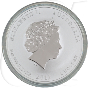 Australien 1 Dollar 2012 BU Silber Blauer Drache ANDA CoinShow Sydney
