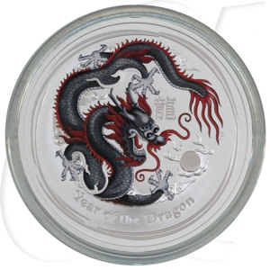 Australien 1 Dollar 2012 BU Silber Schwarzer Drache CoinShow WMF