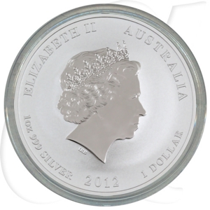 Australien 1 Dollar 2012 BU Silber Weißer Drache ANA CoinShow Philadelphia