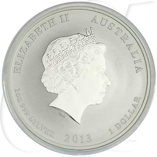 Australien 2013 Schlange Lunar 1 Dollar Silber Münzen-Wertseite