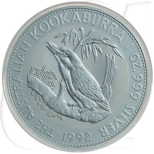 Australien Kookaburra 1992 1 Dollar Silber 1oz st Münzen-Bildseite