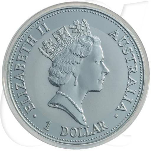 Australien Kookaburra 1992 1 Dollar Silber 1oz st Münzen-Wertseite