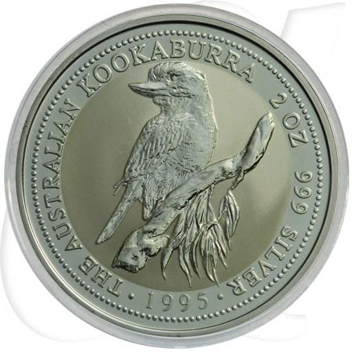 Australien 2 Dollar 1995 BU Kookaburra Silber 2 Unzen Münzen-Bildseite