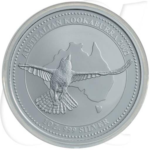 Australien Kookaburra 2002 1 Dollar Silber 1oz st Münzen-Bildseite