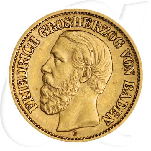 Baden 1898 10 Mark Gold Deutschland Münzen-Bildseite