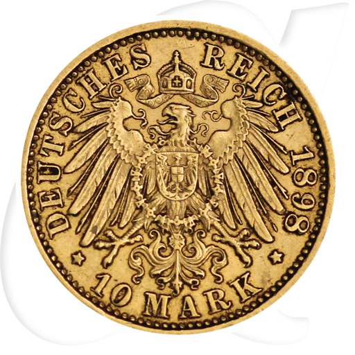Baden 1898 10 Mark Gold Deutschland Münzen-Wertseite