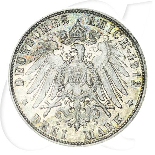 Bayern 1912 3 Mark Otto Münzen-Wertseite