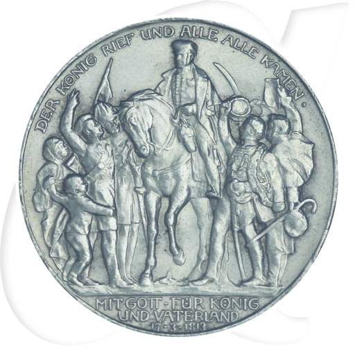 Befreiungskriege Preussen 1913 3 Mark Münzen-Bildseite