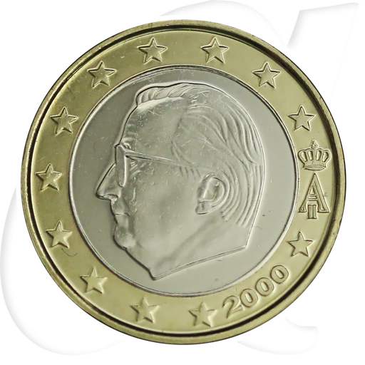 Belgien 2000 1 Euro Umlaufmünze Kursmünze Münzen-Bildseite
