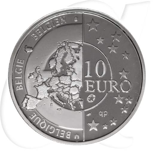 Belgien 10 Euro 2005 PP in Kapsel 50 Jahre Frieden + Freiheit in Europa