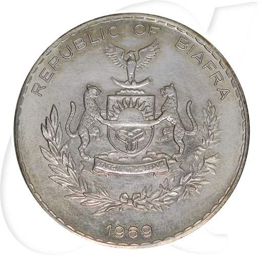Biafra Kursmünze 1969 1 Pound Silber Münzen-Bildseite